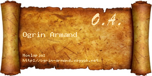 Ogrin Armand névjegykártya